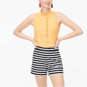 J Crew Striped Basketweave Short Navy Ivory Women’s size 6 NWT side Zip